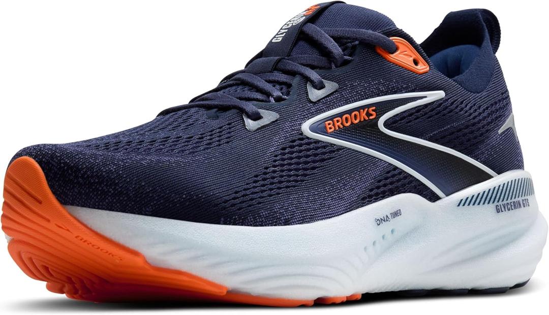 Brooks Mens Glycerin GTS 22 Supportive Running Shoe (10.5, Peacoat/Blue Ribbon/Orange), Size 
10.5 Medium