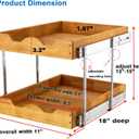 DINDON 2 Tier Wood Pull Out Cabinet Organizer (11" W x 18" D) Slide Out Wood Drawer, Two Tier Pull Out Shelf Organization and Storage…
