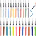 24 Pcs Underglaze Water Color Brush Pens for Pottery Ceramics, Watercolor Paint Push Pens for Decorating Under Ceramic Pottery Bisque (Vibrant Colors)