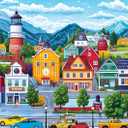 Jigsaw Puzzles for Adults 1000 Piece Puzzle for Adults 1000 Pieces Puzzle 1000 Pieces-Comfortable Small Town Living, 1000 pieces, 19.68" x 27.56 inches