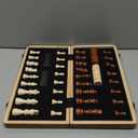 Chess Set 15'' Chess Board Wooden Magnetic Folding Chess Board Set for Adults & Kids Checkers Game for Kids Portable Travel Chess Game for Beginner 2 Extra Queens (Walnut Color)