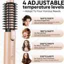 Cordless Curling Iron Brush, Mini Travel Hot Straightener Comb Curl Brush, Rechargeable 4 Temps Cordless Wand Blush with 200 Million Negative Ions for Curls Straightening Styling (Pink)