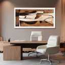 LEVERUP Black and White Abstract Wall Art Textured Wall Artwork Gold Wall Decor for Dining Room Living Room Office 24×48 Inch Hallway Decorations