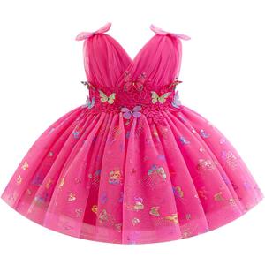 Baby Girls Butterfly Birthday Dress Baby Girl 3D Butterfly Princess Dress Photography Wedding Cake Crush (12-18 Months, Rose Red)