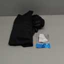 PARTISKY Black Polyester Rectangle Table Skirt, 6ft x 72in, Wrinkle Resistant, Pleated Ruffle, Perfect for Banquet, Wedding, Trade Show, Dining Table