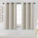 H.VERSAILTEX Blackout Curtains for Bedroom Thermal Insulated Room Darkening Living Room Curtains 54 Inch Long Grommet Privacy Protection Window Curtain Panels/Drapes for Nursery, 2 Panels, Ivory/Cream