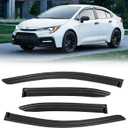 Window Visor for 2019-2026 Toyota Corolla Sedan, Out-Channel Rain Guards Shields Vent Deflector Shade Wind Dark Smoke 2020 2021 2022 2023 2024 19 20 21 22 23, Outside-Mount, 4PCS