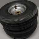 GICOOL 10" Tire and Wheel, 2 Pack, 4.10/3.50-4 Pneumatic Tire, with 2.25" Offset Hub, 5/8" Axle Bore Hole, Sealed Bearings for Hand Truck Trolley Dolly Garden Wagon Wheel Replacement (Silver)