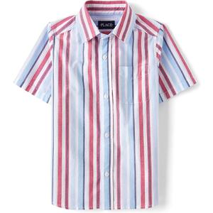 The Children's Place Boys' Short Sleeve Button Down Shirt
 (7-8 Years) M