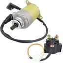 Starter Motor & Solenoid Relay Fit for GY6 Engine 125CC 150CC ATV Scooter Moped Go Kart Quad 4 Wheelers Taotao SUNL Coolster Baja