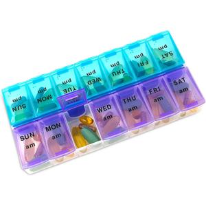 MEDca Weekly Pill Organizer, Twice-a-Day, 1 Pill Organizer (1 Count (Pack of 1))