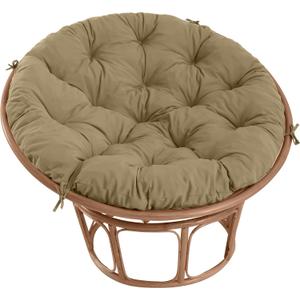 Papasan Chair Cushion Outdoor, Round Papasan Cushion Indoor with Ties, Waterproof Circle Seat Pad for Porch Patio Garden, 45 in Antique Beige, Cushion Only