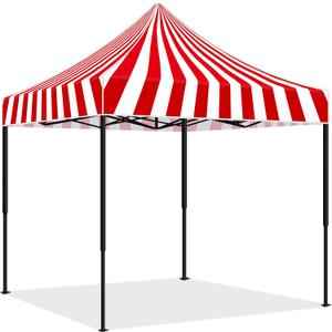 Oudain 10x10 Carnival Themed Pop up Canopy Tent Commercial Canopy for Food Vendors Heavy Duty Pop up Shelter for Outdoor Catering Advertising Stand with Iron Frame and Silver Coated Fabric