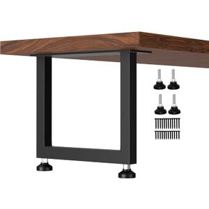 Heavy-Duty Metal Table Legs, 16x16 inches, Modern Industrial Style Steel Square Frame, Suitable for Coffee Tables, Side Tables, etc., Load-Bearing Capacity of 800 pounds, 2-piece Set (Black)