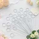 Hotop 30 Pcs Floral Card Holder Pick Metal Wire Flower Place Card Stick 13.4 in Picture Photo Memo Holder Round Floral Gift Stick Clip for Centerpiece Table Wedding Baby Shower Party Favor (Silver)