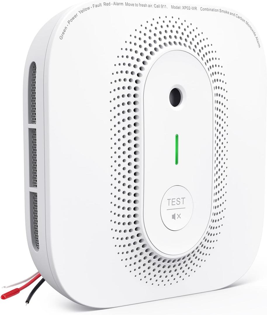 X-Sense Smoke Detector Carbon Monoxide Detector Combo Hardwired with Voice Location, Hardwired Interconnected Smoke and Carbon Monoxide Detector, Model XP02-AR, 1-Pack