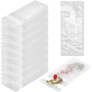 PerKoop 200 Pcs 2 x 3.15 Inch Bubble Cushion Wrap Bags Bulk, Double Wall Bubble Cushion Wrap Pouches, Clear Protective Bags Thickening Shockproof for Shipping Packing Storage Moving