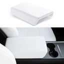 Uxcer Tesla Model 3 Model Y Armrest Cover White, Non-Slip TPE Center Console Cover for 2016-2025 Tesla Model 3/Y Interior Accessories [Not Compatible with Model 3 2024-2025]