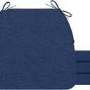 AAAAAcessories DShaped Chair Cushions, 2" Thick Dining Chair Pads with Ties and Removable, MachineWashable Cover, 17" x 16", Set of 4, Blue
