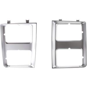 New Dual Rectangle Headlight Bezels Trim Set Direct Replacement for 1985-1988 Chevrolet C10 C20 C30 Truck Blazer Suburban GMC Jimmy (Partslink Number GM2512126, GM2513126)