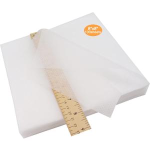 New Brothread No Show Mesh Machine Embroidery Stabilizer Backing 8"x8" - 100 Precut Sheets - Light Weight 1.8 oz - Fits 4x4 and 6x6 Hoops