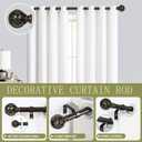 TANGWIN Bronze Farmhouse Curtain Rods for Windows:Heavy Duty Adjustable Curtain Rod for Bedroom Living Room,Boho Decorative Rustic Drapery Rods with Vintage Coastal Finial,Antique Bronze 2 Pack 18-45"