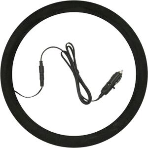 ZJchao Auto Heated Steering Wheel Cover, 90 S Quickly Heating to 100-120 Universal Size for Most Cars Trucks SUVs with Spiral Cable Design Suede Fabric, Diameter 38cm/14.96in