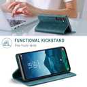 for Samsung Galaxy S25 Plus Case, [RFID Blocking] PU Leather Wallet Cover Magnetic Flip Cover Card Holder Kickstand Shockproof Protective Phone Case for Samsung Galaxy S25 PlusBlue Green