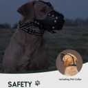 Dog Muzzle, Leather Basket Soft Muzzles Medium Large Breeds, Pitbull Dog Muzzle Amstaff Staffordshire Terrier, German Shepherd Dalmatian Doberman Adjustable (L)