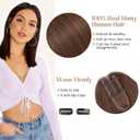 Rich Choices Hair Toppers for Women Real Human Hair 100% Human Remy Toppers for Women with Thinning Clip in NO Bangs Upgrade Extended 2"*6"Lace Base 150% Density 10 Inch #2 Dark Brown