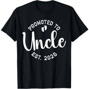 Promoted to Uncle 2026 Soon to Be Uncle First Time Uncle T-Shirt, S