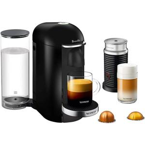 Nespresso Vertuo Plus Deluxe Coffee and Espresso Maker by Breville, Piano Black with Aeroccino Milk Frother
