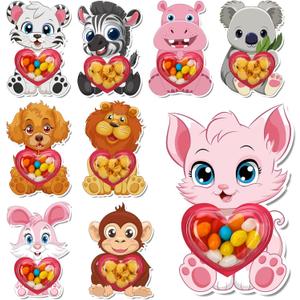 36 Pack Valentines Day Cards for Kids - DIY Candy Jar Valentine Cards with Heart Shaker Pouches, Classroom Exchange Valentine Candy Cards for Boys Girls, Party Favors (Candy Not Included)