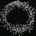 Jishi Christmas Garland 20 FT Crystal Diamond Ice Wire Clear Bead Garland for Christmas Tree Decorations Indoor Winter Wonderland Home Decor for Living Room Bedroom Fireplace Mantle Mantel, Wreath DIY