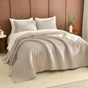 Lady Ann Oversized King Bedspread 128x120, 3Pcs Extra Large Farmhouse Lightweight King Quilt Bedding Set Soft Quilted Leaves Pattern Printed Bedspreads for All Season