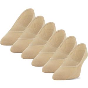 Peds Women's Moisture Wicking Low Cut No Show Socks, 6-Pairs (Nude)