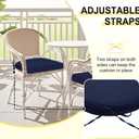 downluxe Outdoor Chair Cushions Set of 6 for Patio Furniture, Water-Resistant Patio Chair Cushions with Ties, High Density Foam Outdoor Seat Cushion, 17" X 16" X 2", Navy