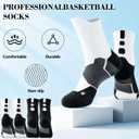 Basketball Socks 4-Pack - Thick Cushioned, Hiking Socks - Breathable Moisture- Outdoor Crew Socks for Men &Boys