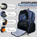 Soccer & Basketball Sports Bag with Ball Pump - Basketball Backpack with Separate Ball & Shoes Holder Compartment, Soccer Basketball Football & Volleyball Bag with Large Capacity (Blue)