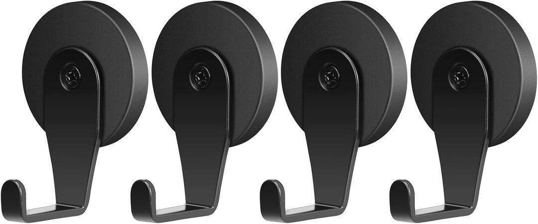 FYY Magnetic Wreath Hanger, 4 Pack Heavy Duty Magnets with Hook for Refrigerator, Christmas Decoration Magnetic Hooks for Metal Front Door, Cruise Hook Hanger for Hanging Cabins Grill Coat Pattern 1