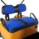Golf Cart Seat Covers for EZGO TXT 1994-2013 Front Seat Covers Thicken Breathable Mesh with Vinyl Leather Fits OEM Ordinary Cushion Covers No Nail Gun Easy to Install Black & Blue