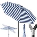Tempera Patio Market Outdoor Table Umbrella With Push Button Tilt And Crank, Large Sun Umbrella With Sturdy Pole & Fade Resistant Canopy, Easy To Set