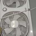 Comfort Zone 9-Inch Twin Window Fan with 2-Speed Independent 180 Rotating Fan Heads, Auto-Locking Expanders & Removable Bug Screen, for Fresh Air Intake or Warm Air Exhaust, Ideal for Home & Office