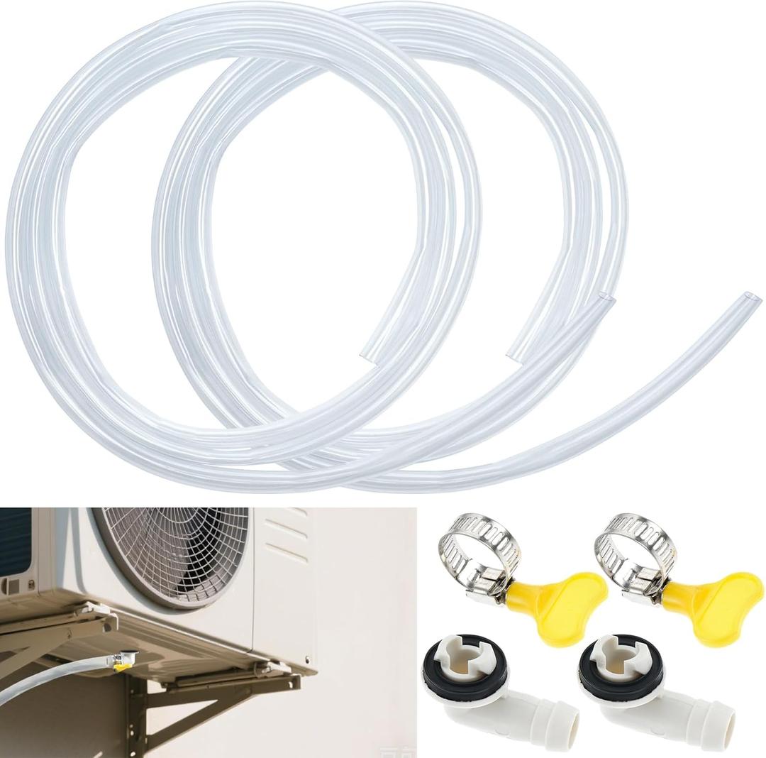 2 Pack 10ft Air Conditioner Drain Hose,Portable AC Drain Hose Connector,3/5 inch Air Conditioner Drain Hose Kit,AC Drain Hose Replacement for Universal Mini-Split AC Unit 2 Pack 10ft Air Conditioner Drain Hose,Portable AC Drain Hose Connector,3/5 inch Air Conditioner Drain Hose Kit,AC Drain Hose Replacement for Universal Mini-Split AC Unit