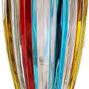 Large Colorful Glass Vase 10.6 in Tall Vase
