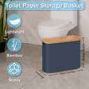 efluky Toilet Paper Basket with Lid, Toilet Paper Organizer for Bathroom, Free Standing Toilet Paper Holder with Storage, Blue