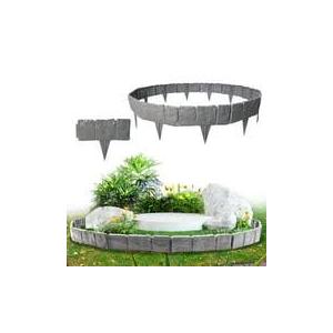 SELIVO New Landscape Edging Border,32 ft Plastic Stone Effect Garden Edging Border for Lawns,Flower Beds,Patios,Yard (40 pcs,Gray)