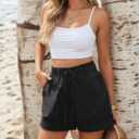 Wielsscca Womens Drawstring Shorts Summer Elastic Waist Casual Lightweight with Pockets