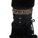 Women's Warm Lined Slipper Socks Boots Non-Slip Ankle Boots Warm Plush Hut Shoes Winter Boots Warm High Slippers Winter Slippers Household Shoes Outdoor Ankle Boots, 43