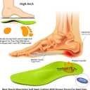FeetTouch Strong Arch Support Orthotics for Metatarsalgia, Morton's Neuroma, Ball of Foot Pain Relief, Plantar Fasciitis, Flat Feet with Poron Heel Cushion, Unisex, Lemon Green, M 5-5-5, W 7-7-5